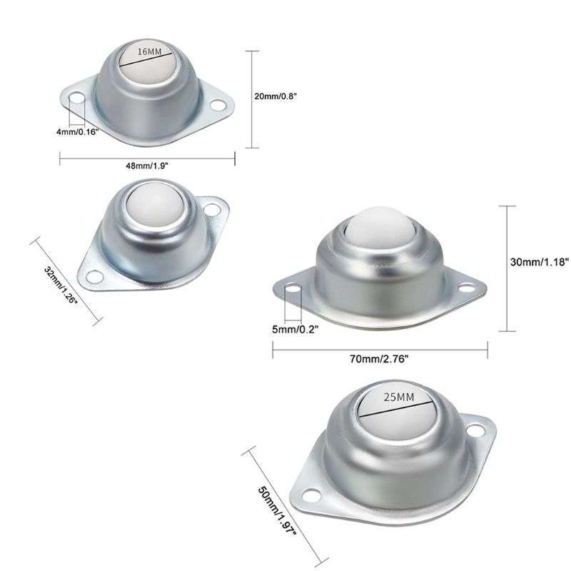 Description Picture 6 of item4 PCS Mini Swivel Casters Wheels Nylon Universal Wheels 360 Degree Rotatable Round Ball Pulley Storage Box Roller
