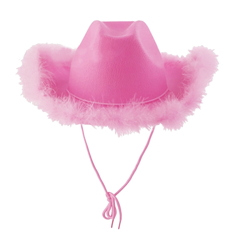 Western Style Feather Decor Felt Cowboy 