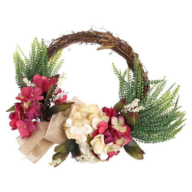Ghirlanda Porta Ortensie 40 Cm - Decorazione Primaverile Per Interni/Esterni - Per Matrimoni, Casa - Foto 8