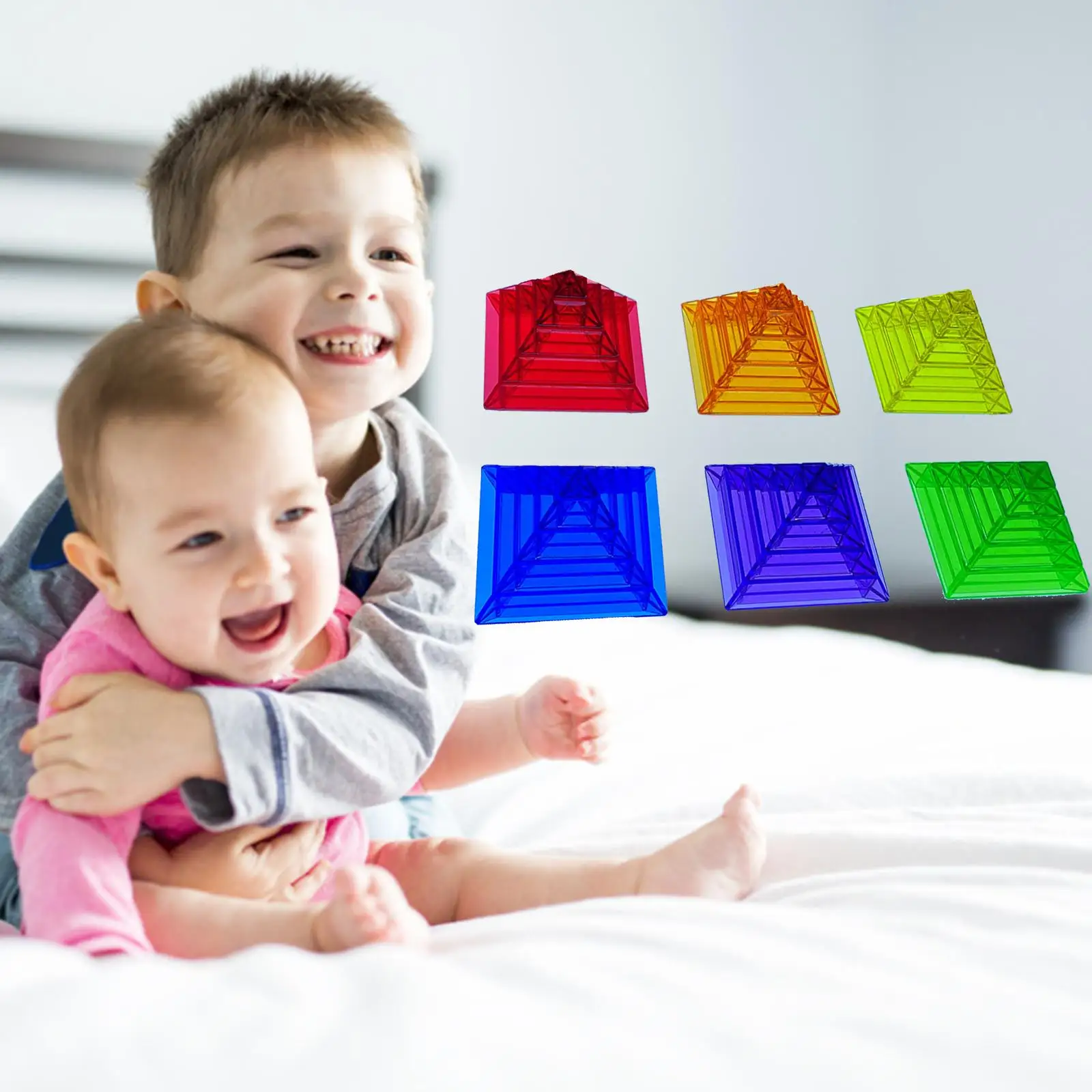 Educational Pyramid  Toys Puzzles Colorful Stacking  Montessori Building Fun ABS Diamond Blocks Balancing   for Toddler