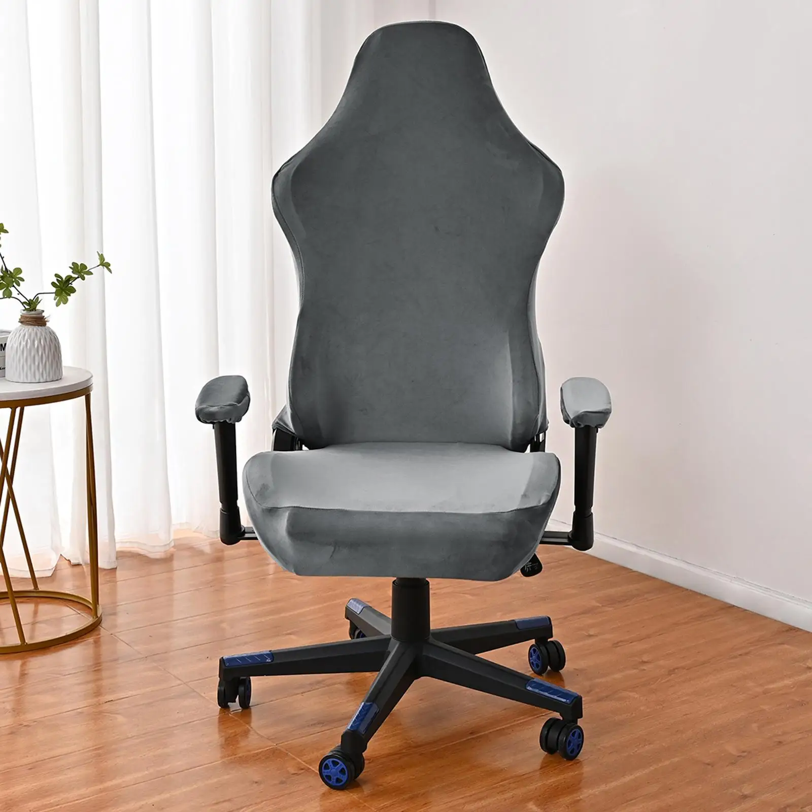 Office Chair Slipcover Stretchable Polyester Chair Protection Covers Velvet Gaming Chair Covers for Study Chair, Swivel Chair,