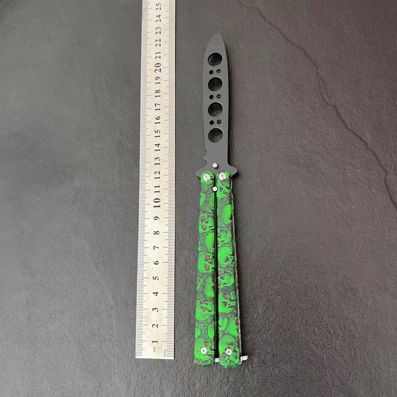Description Picture 5 of itemPortable Practice Butterfly Knife CSGO Balisong Transformable Butterfly Knife Alloy Steel Foldable Training Knives Outdoor Games