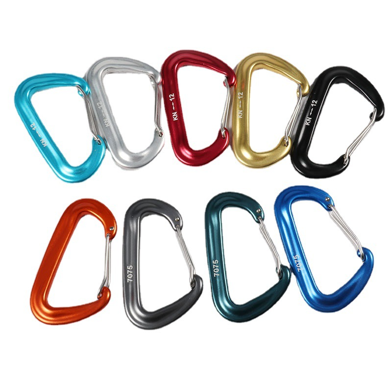Description Picture 6 of itemProfessional Climbing Carabiner D Shape Mountaineering Buckle Hook 12KN Safety Lock Outdoor Climbing Equipment Accessory