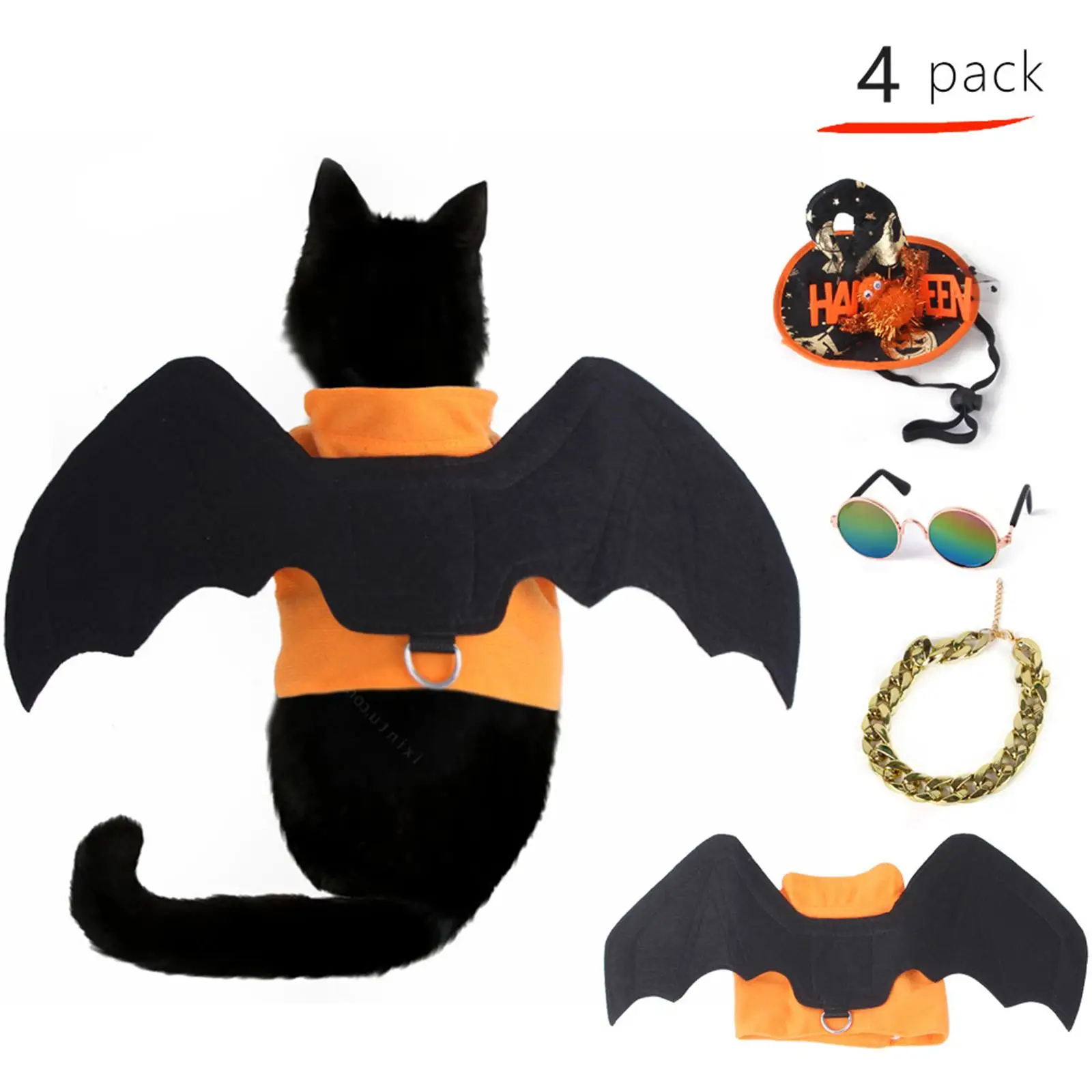 4x Adjustable Harness Clothing Decoration Halloween Pet Costumes for Cosplay