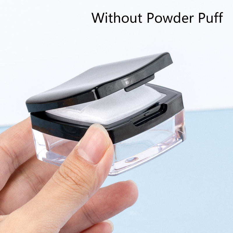 Description Picture 3 of item6g Plastic Loose Powder Jar With Sifter Empty Cosmetic Container Black Matte Cap Makeup Compact Portable Loose Powder Box