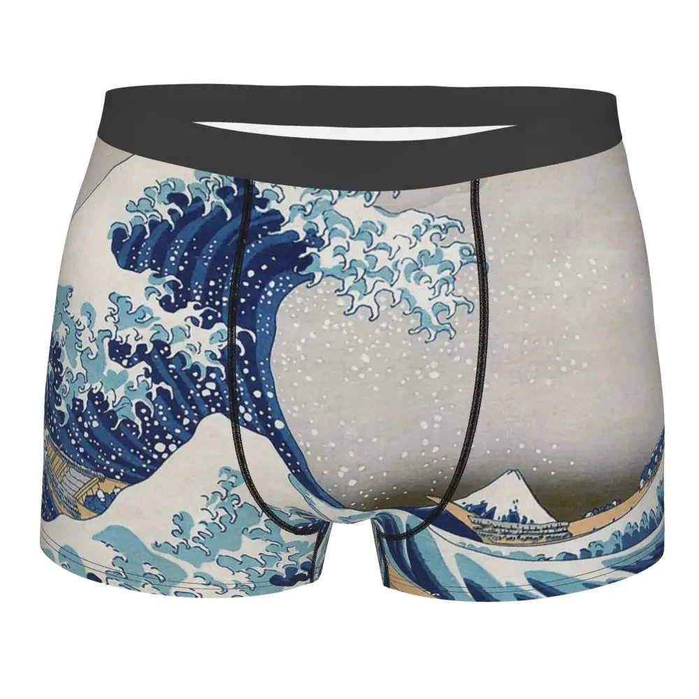men's underwear with ball pocket Man Under The Great Wave Off Kanagawa Katsushika Hokusai Underwear Funny Boxer Shorts Panties Male Breathable Underpants S-XXL best boxers for men