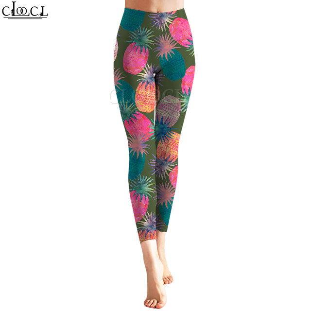 CLOOCL Women Seamless Leggings Ankle-Length Pants Leggings Colored Lemon  Orange Printed Pants Gym Workout Trousers Hawaii Style - AliExpress