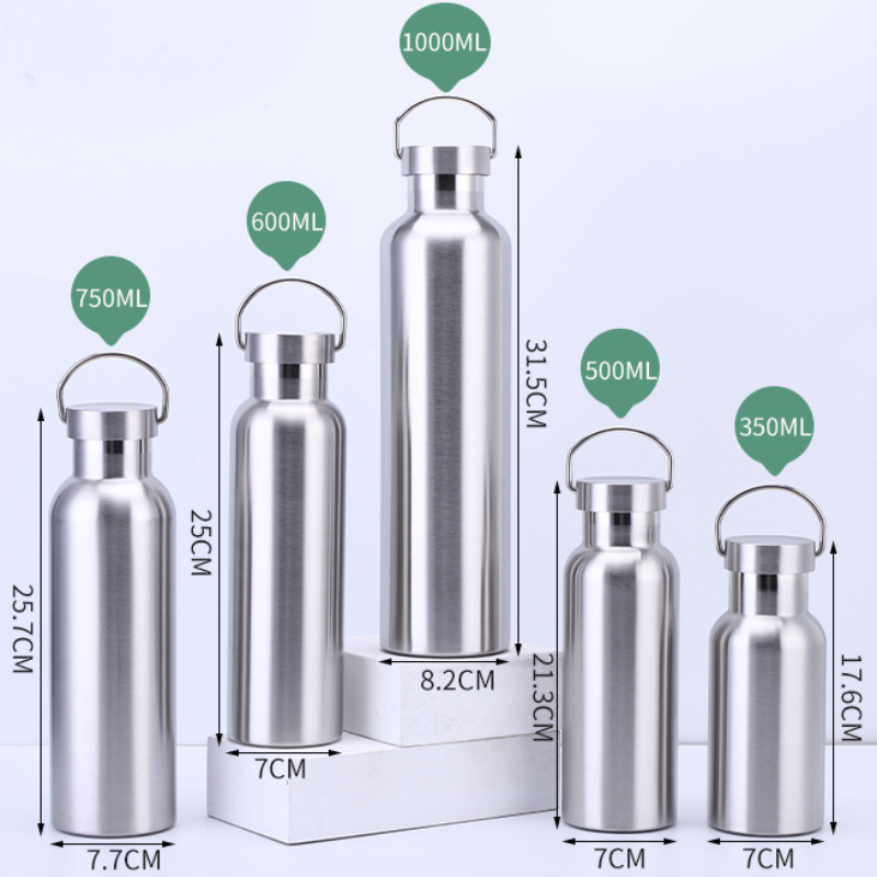 Description Picture 3 of item350/500/1000ml Double Wall Stainles Steel Water Bottle Thermos Bottle Hot and Cold Insulated Vacuum Flask Sport Travel Camping