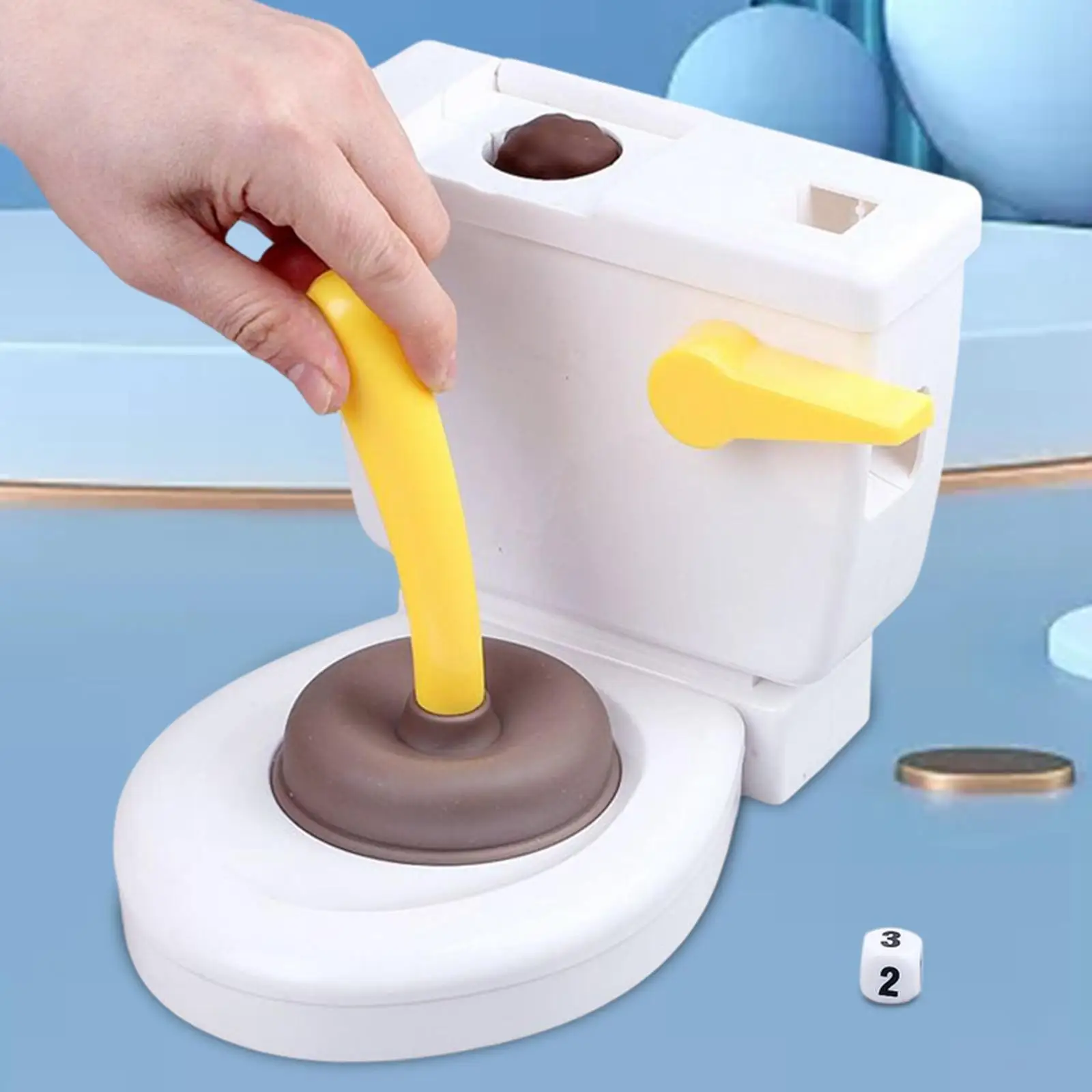 Novelty Pooping Toilet Game April Fool`S Day Toys Prank Joke Toy Tricky Toys Toilet Poop Launcher Playset for Family Children