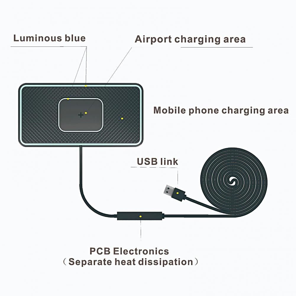 Беспроводное зарядное устройство для телефона 1 комплект полезное  нескользящее 5 В/3 А температурная защита Беспроводное зарядное устройство  USB для автомобиля | AliExpress