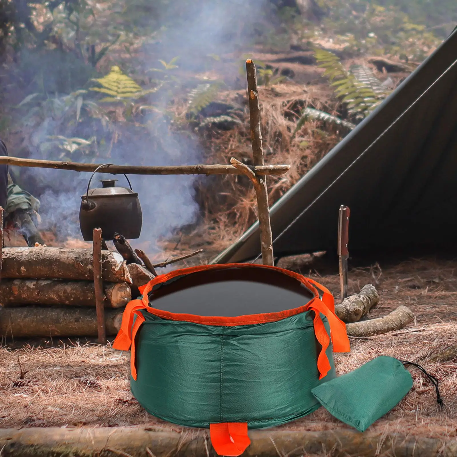 Waterproof Collapsible Water Bucket Wash Basin with Carry Bag Folding Foot Bath for Camping Fishing Survival Backpacking Hiking