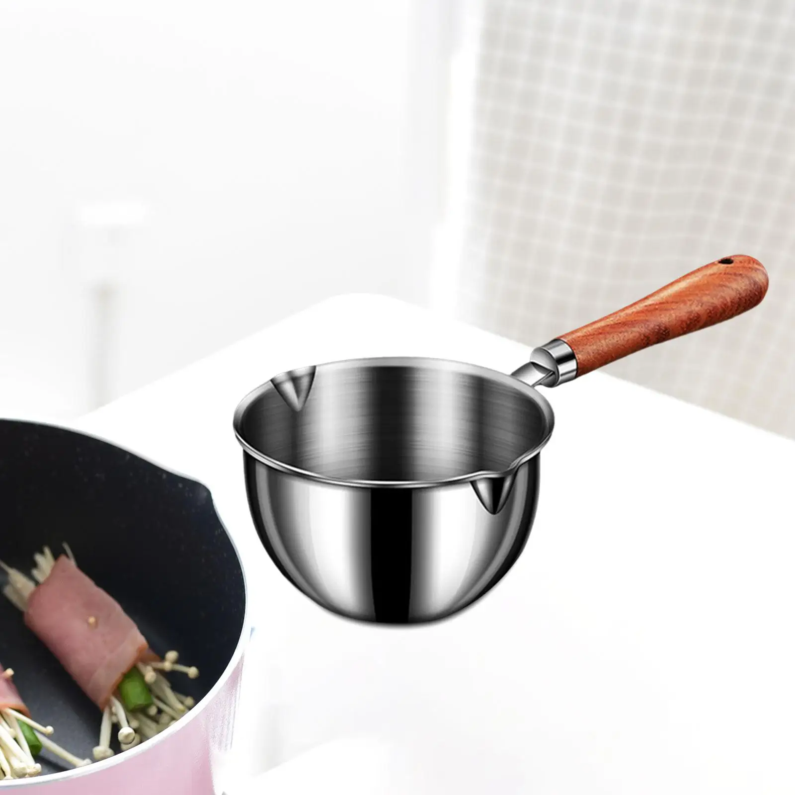 Stainless Steel Saucepan Pot with Dual pour spouts for Chocolate Melting