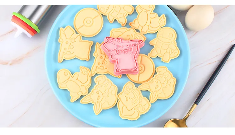 6 Teile/satz Pokemon Cookie Form 3d Cartoon Anime Figur Pikachu Charmander Squirtle Bulbasaur DIY Backform Party Zubehör – Detail 16
