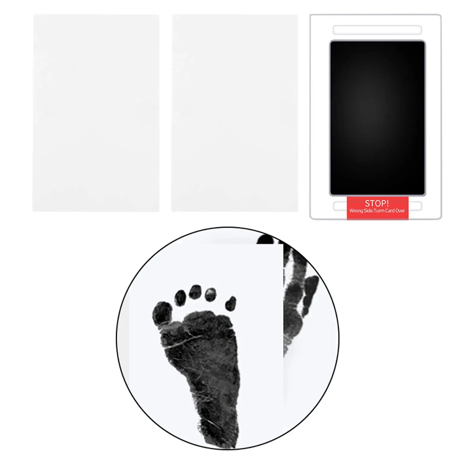 Newborn Baby Footprint Ink Pad 2  Cards Kit Infant Hand & Foot Stamp