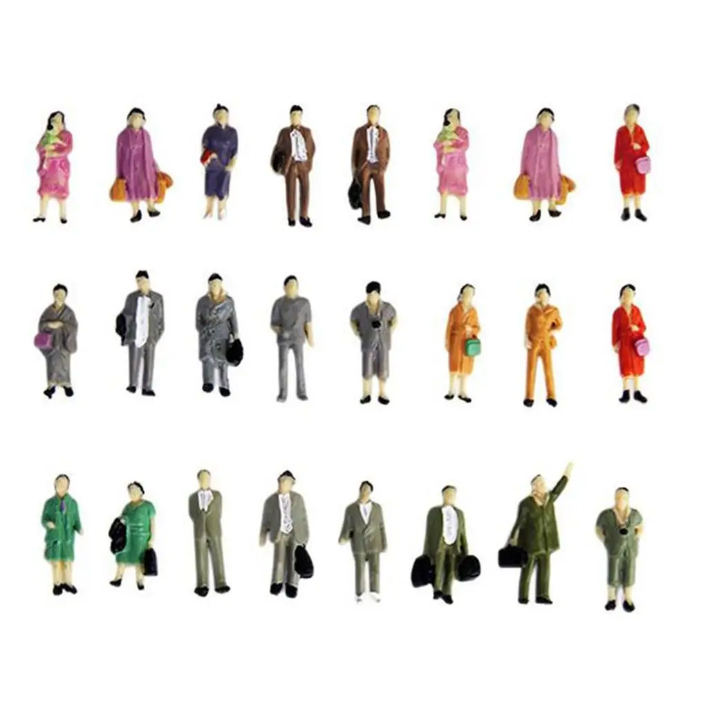 Pack of 50 1/87 HO Scale People Model Miniature for Railway Layout Decor