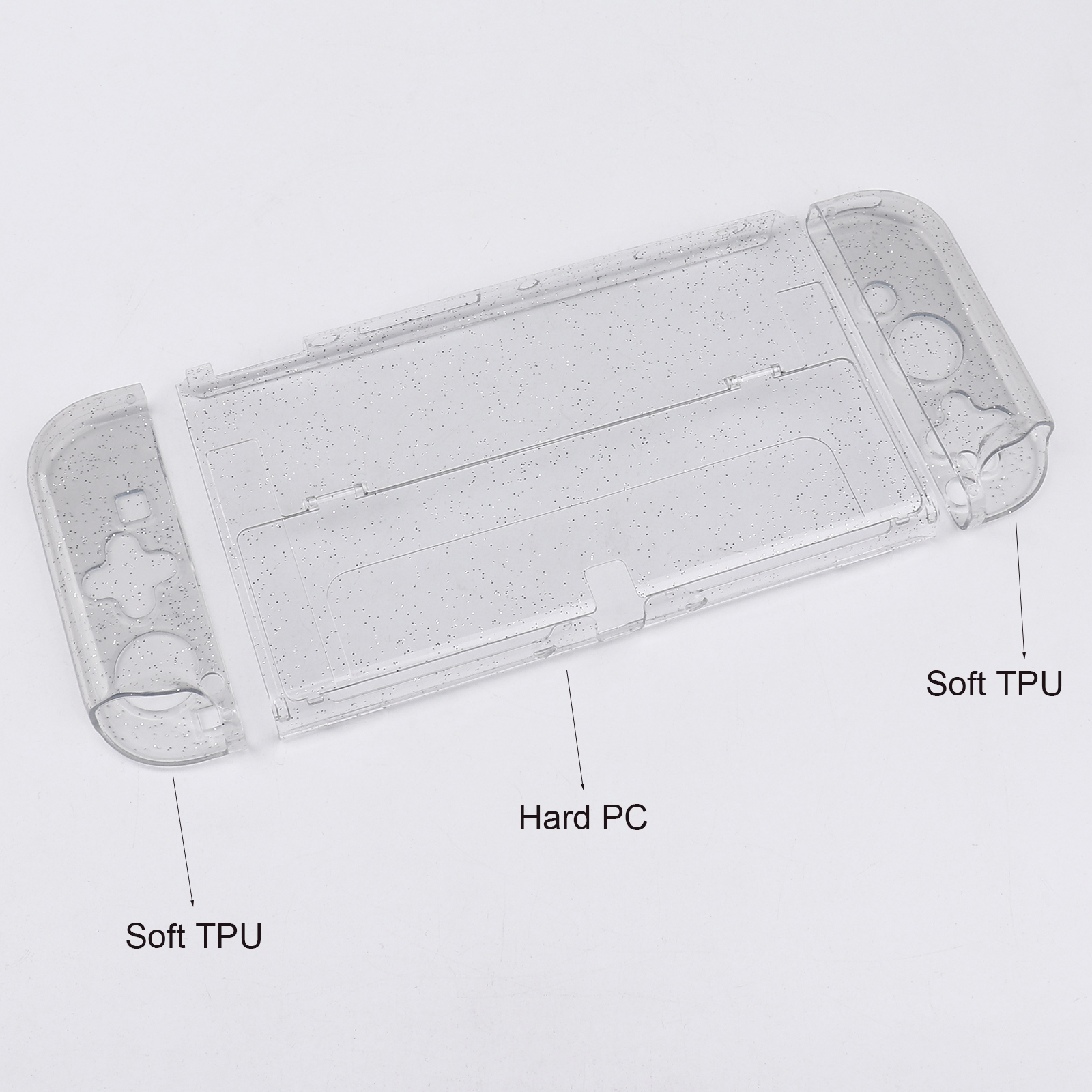 Title 2, Transparent Protective TPU+PC Glitterry Cases f...