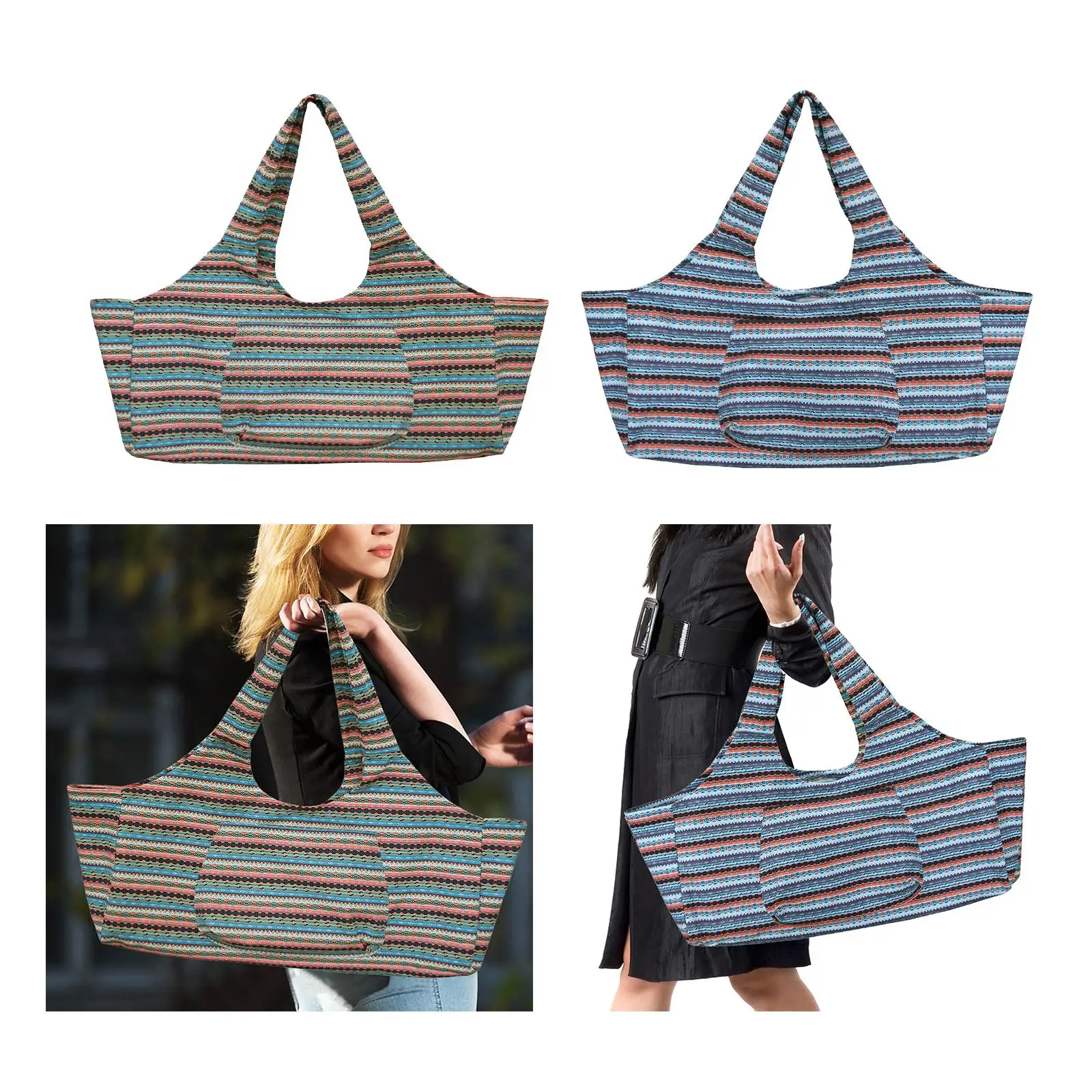 Large Size Yoga Pilates Mat Bag Mat Carrier Fashion with Side Pocket Duffle Bag Multi Functional for Fitness Pilates Gym Outdoor