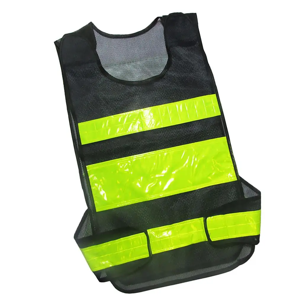 High Visibility Safety Vest, High Visibility Safety Vest With Reflective Strips -Black