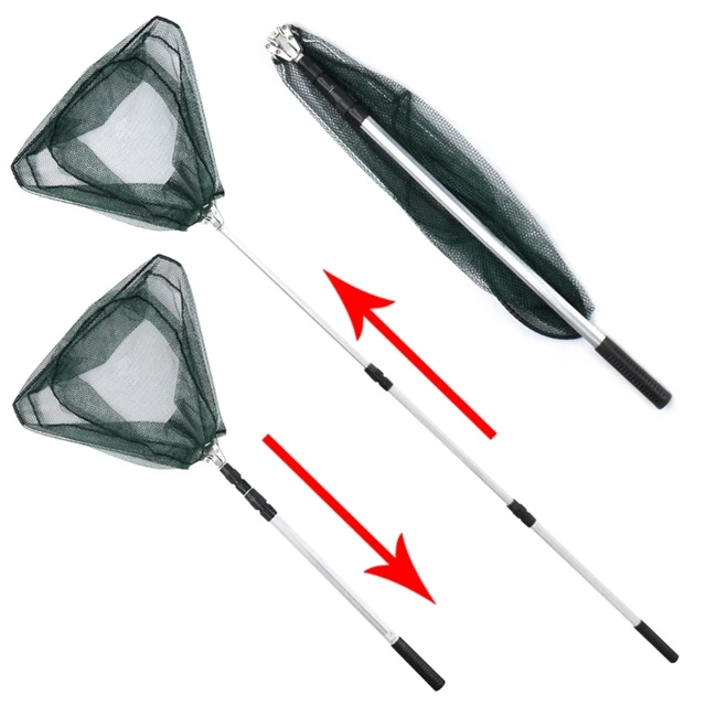 Fish Landing Net Portable Triangle Fish Nets With Telescoping Pole Fishing  Supplies Catch Net For Beginners Or Fishing - AliExpress