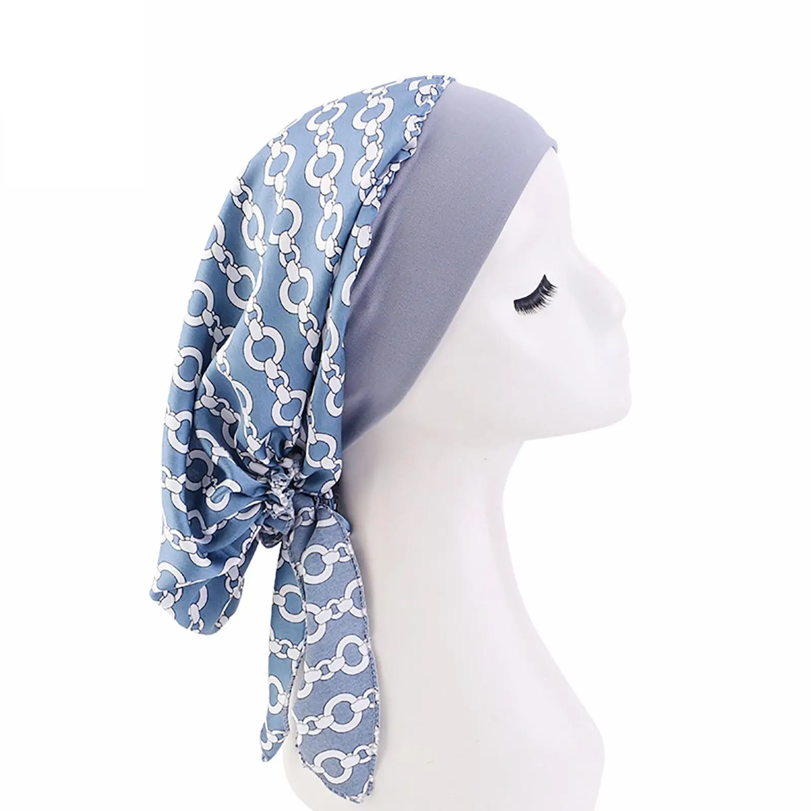 Multifunction Bonnet Wide Band Printed Wrap Hair Care Stretch Soft Artificial Silk for Hair Loss Cancer Women Gym Night Sleeping