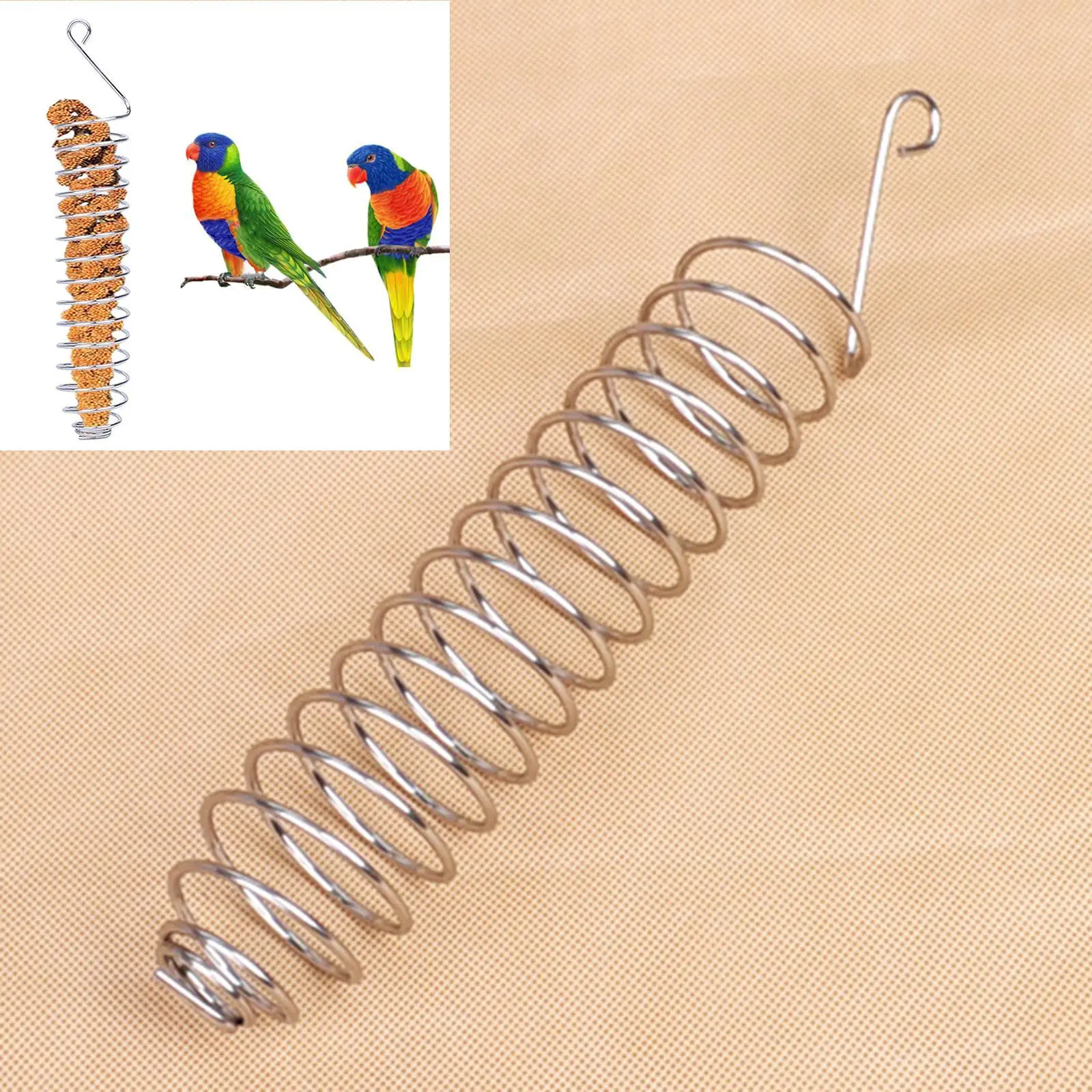 Birds Parrots Food Holder Birdcage Grain Wheat Treat Feeders Training Toy