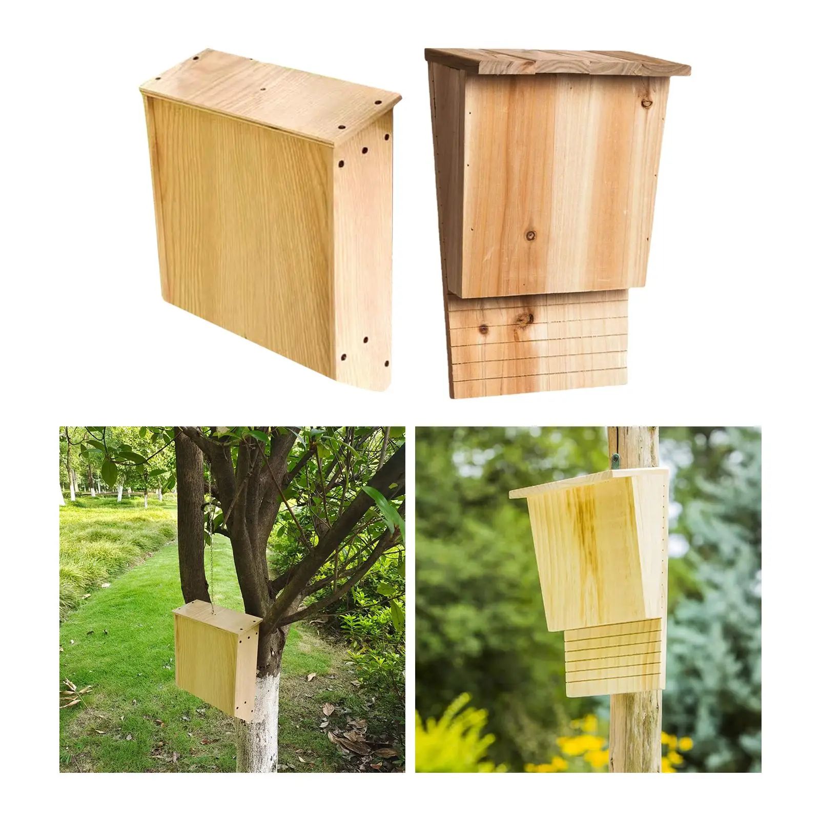 Bat House Big box Wooden Weather Resistant to Install professional Supplies Handcrafted shelter