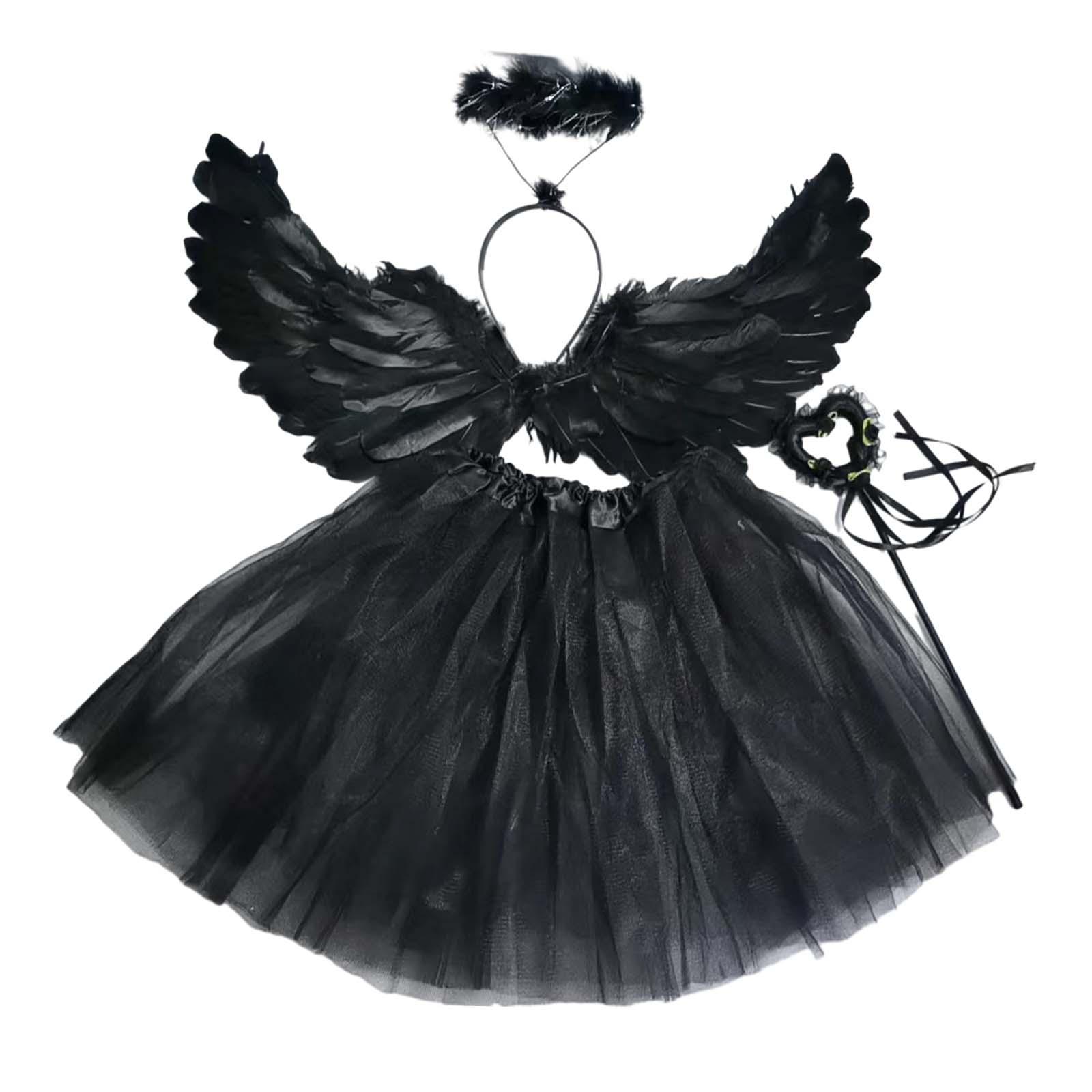 Girls Fairy Costume Angel Wing Costume Children Dress up Kids Cosplay for Festival Photo Props Halloween Party Stage Performance