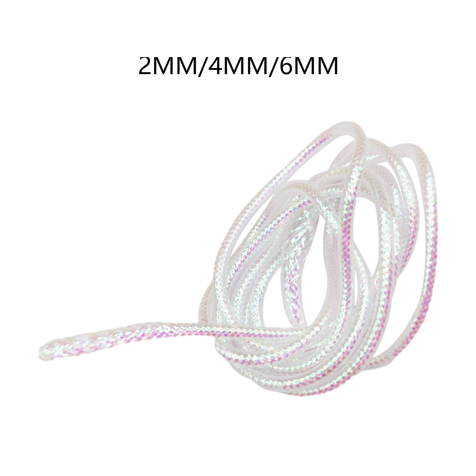 4M Braid Mylar Tube Fly Tying Materials White Pearlescent Round Holographic Cord Fishing Braided Equipment DIY Tool Easy to Use