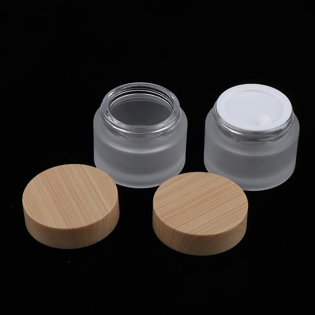 2x Jars,Cosmetic Empty Containers,Glass,Round Pot Screw Cap Lids,Small g Bottles for Makeup,Eyeshadow,Nail ,,,Jewelry