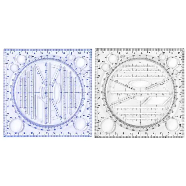 Multifunction Rotatable Drawing Template Ruler Mathematics Stereo Geometric  Ellipse Circle Art Design Drafting Measuring Tool