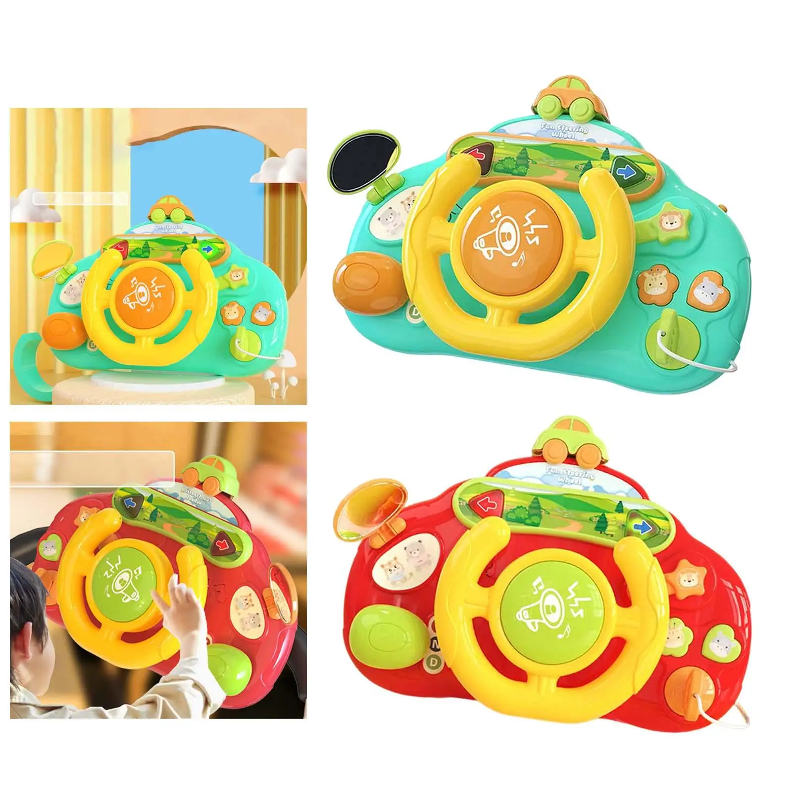 Steering Wheel Toy Vocal Toys Car Driving Toy Roll Steering Wheel for Games