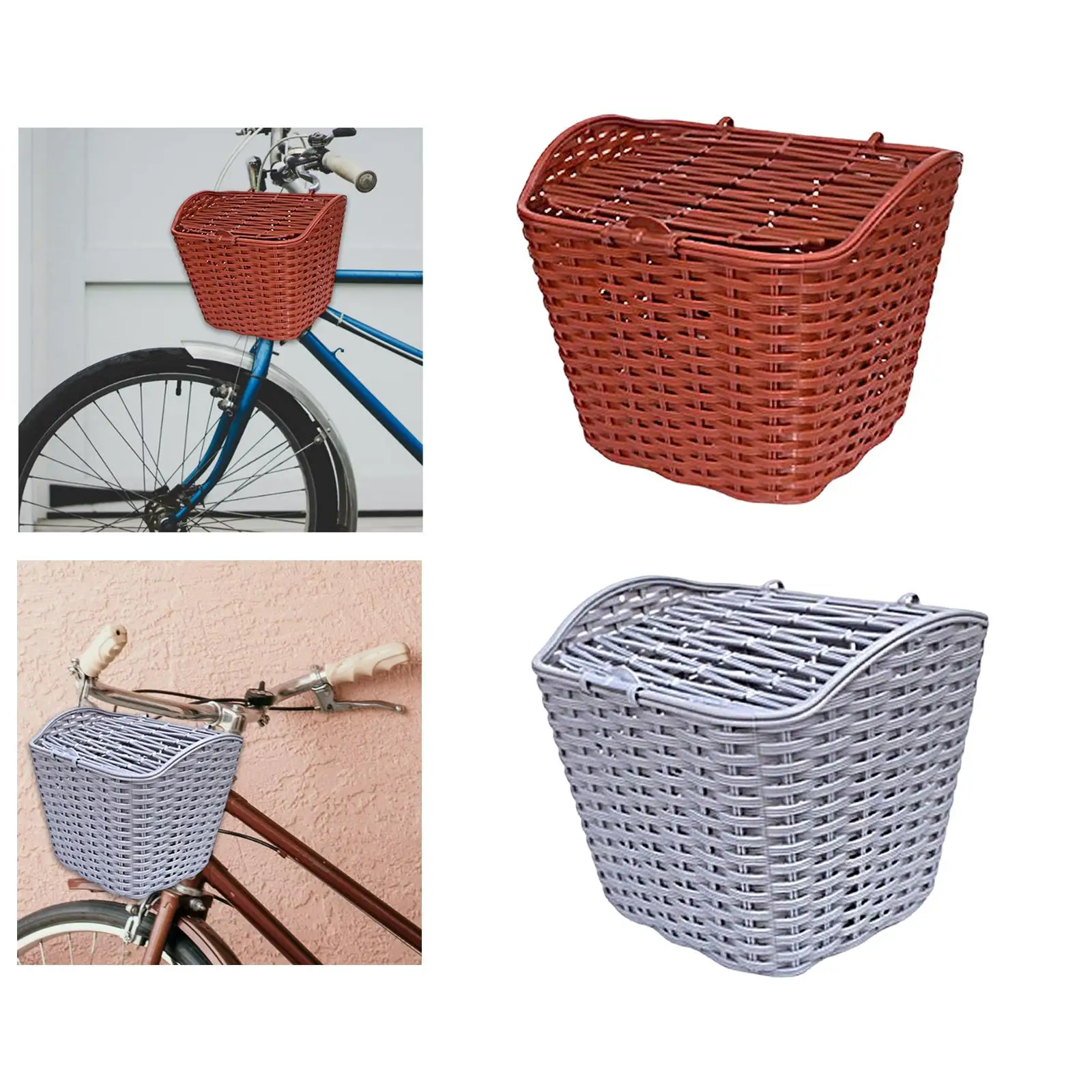 Plastic Bike Basket Large Size Detchable Bicycle Front Handlebar Basket for Outdoors Cycling Accessories Bicycle Decoration