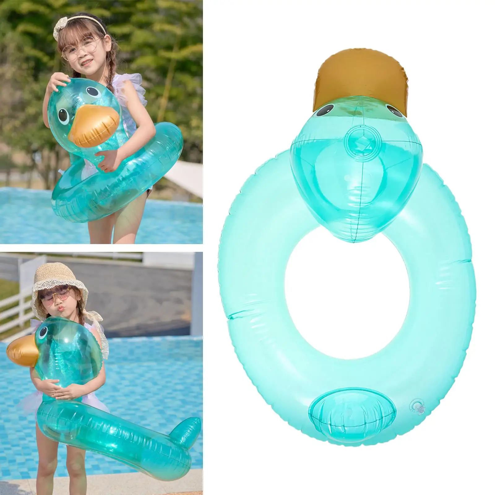 Inflatable Swimming Float Ring Cute Lightweight Toys Floating Durable Soft Duck for Pool Parties Lake Babies Toddlers Children