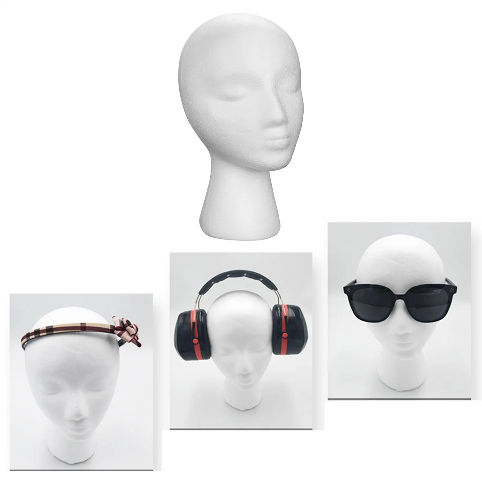 Female Foam Mannequin Head Hat Wig Display Stand Foam Mannequin Display Style Model and Display Hair Hats and Hairpieces