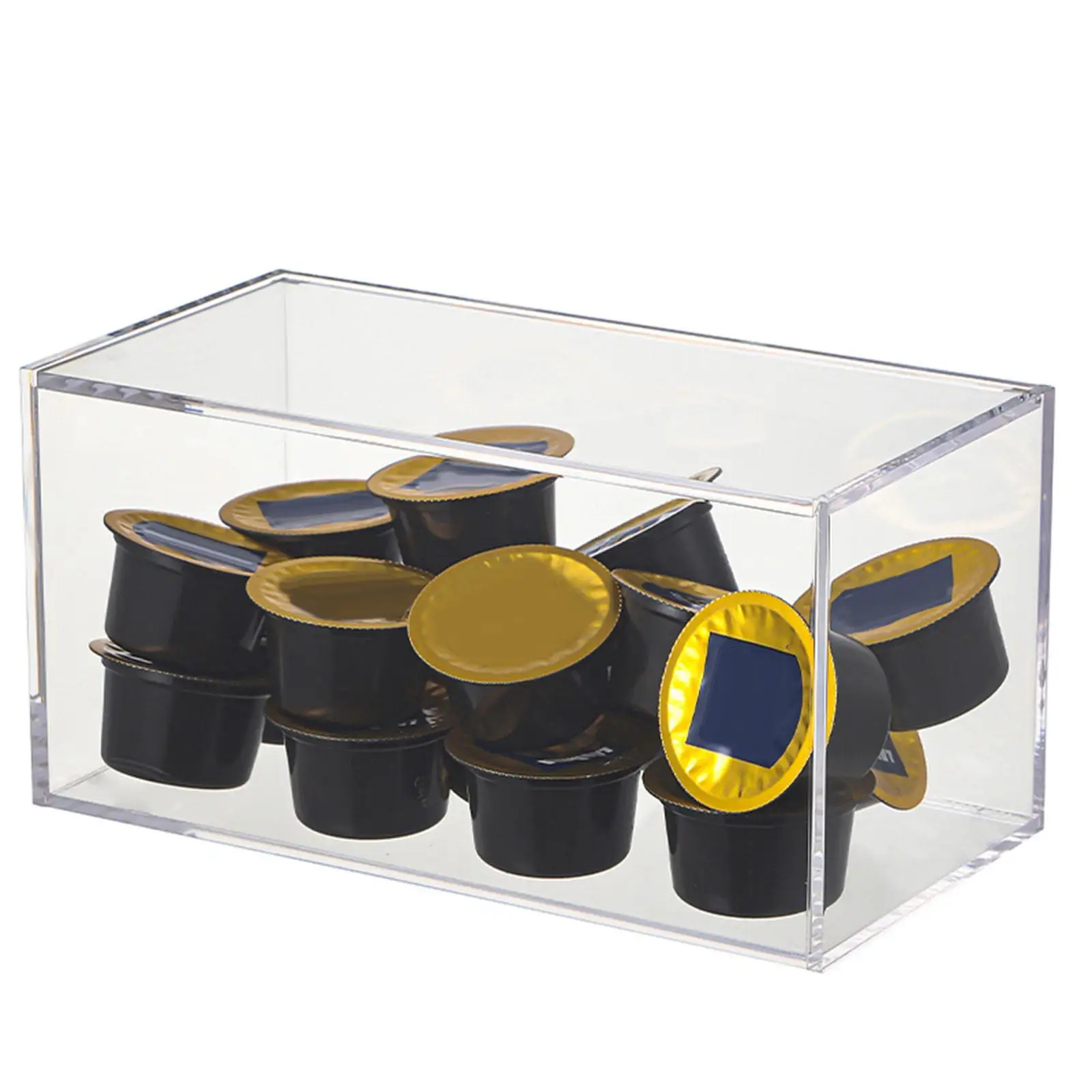 Acrylic Box with Lid Storing Organizer with Flip Covers Dustproof Multipurpose Durable Transparent Shop Coffee Holder Box
