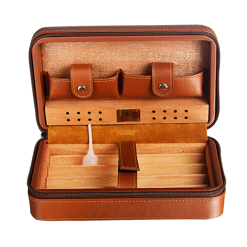 Description Picture 2 of itemCigar Case Cedar Wood Humidor Portable Travel Cigar Case Smoking Accessories