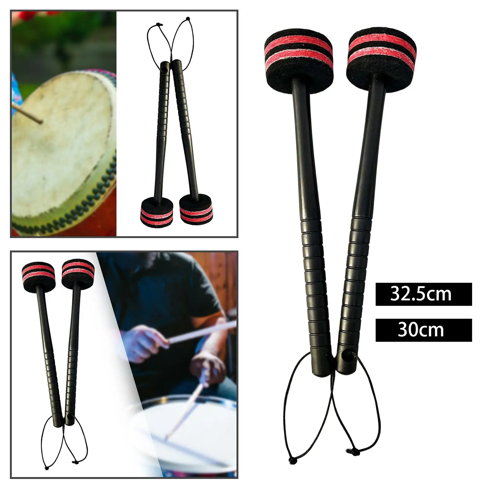 2x Snare Drum Mallet Musical Instrument Accessories Felt Mallet Timpani Mallet Timpani Stick for Child Drummers Adults