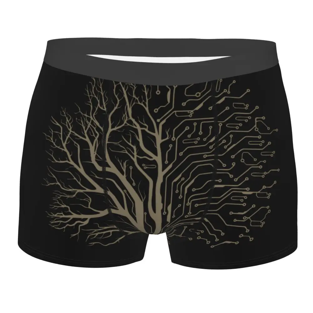 Men Boxer Briefs Shorts Panties Digital Tree Soft Underwear Electronic Circuit Board Chip Engineers Developer Geek Underpants most comfortable mens underwear
