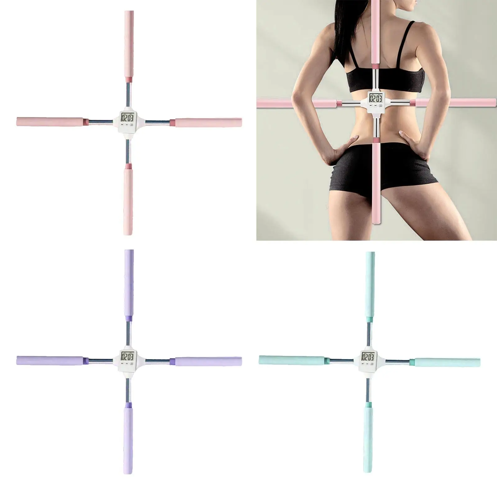 Yoga Stick Durable Multi Use Posture Corrector Cross Open Back Sports Equipment Stretching Tool Bar Pole for Indoor Sports Home