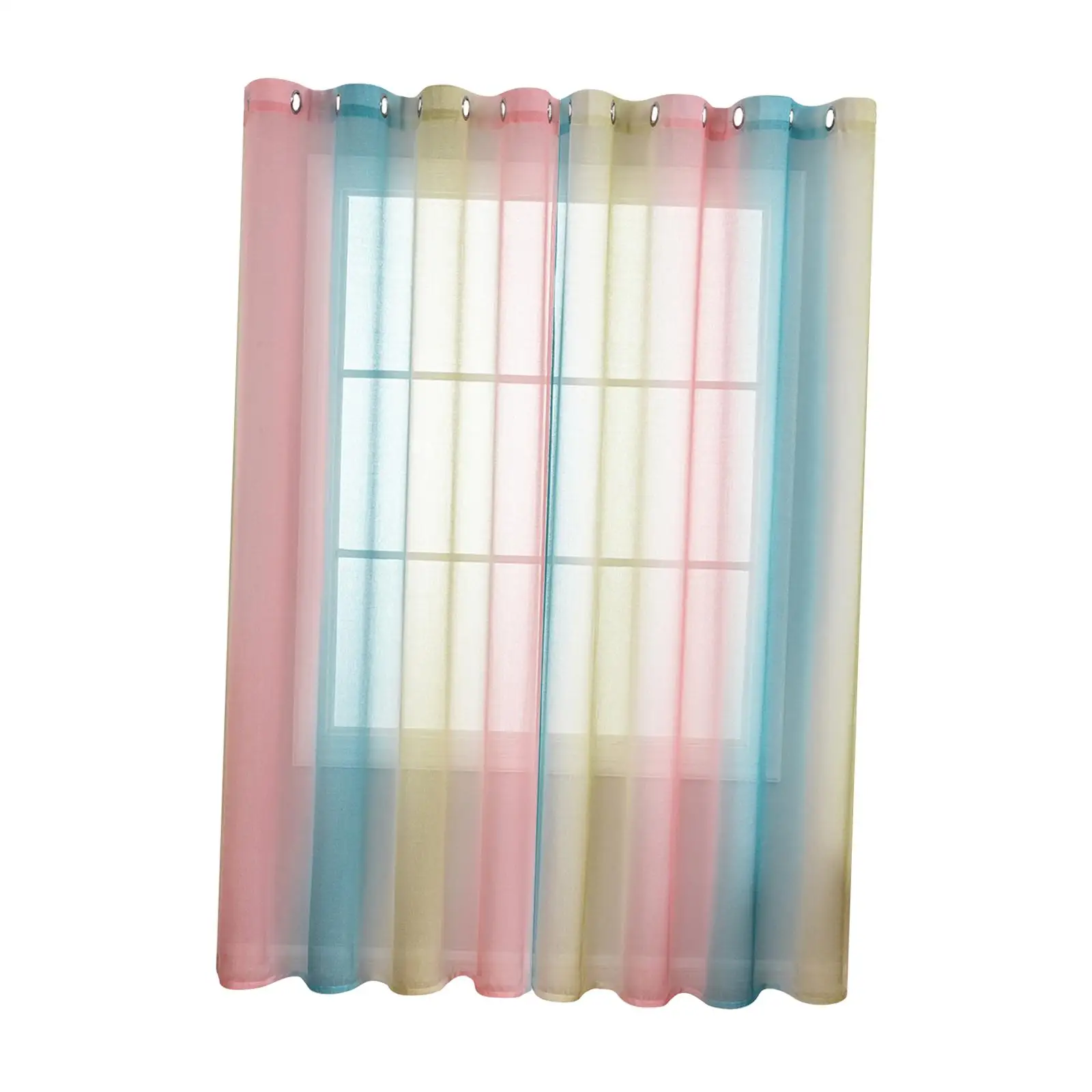 Transparent Voile Curtain Window Tulle Curtain for Sliding Glass Door Window
