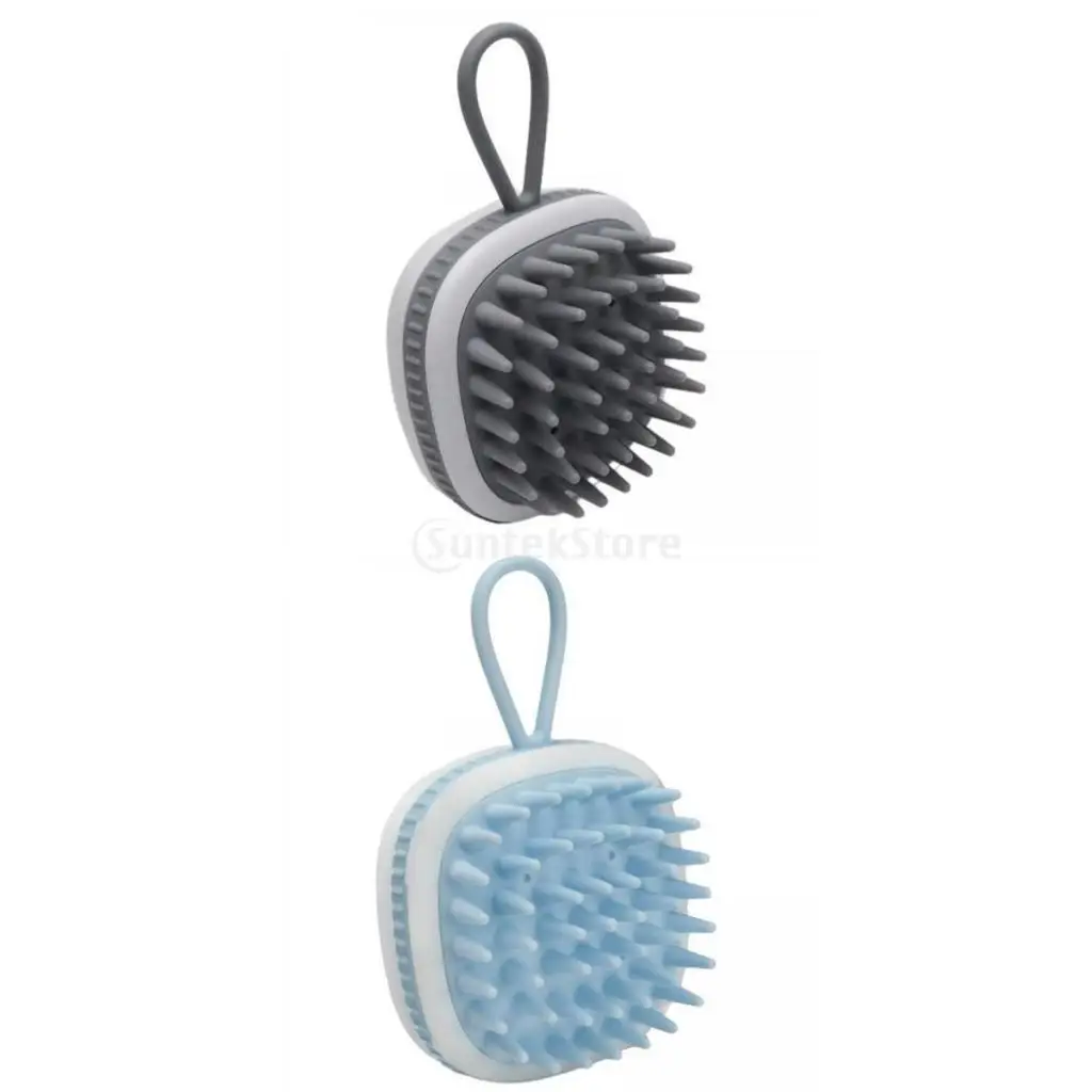 2x Silicone Hair Shampoo Brush Shower Scalp Massager Hair Brush for 
