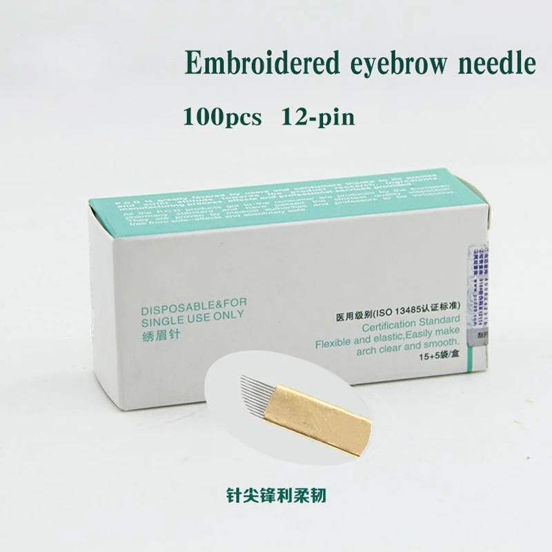 Best of 100 Pcs 12 Pin Permanent Makeup Eyebrow Tatoo Blade Microblading Needles For 3D Embroidery Manual Tattoo Pen Reviews & Tips