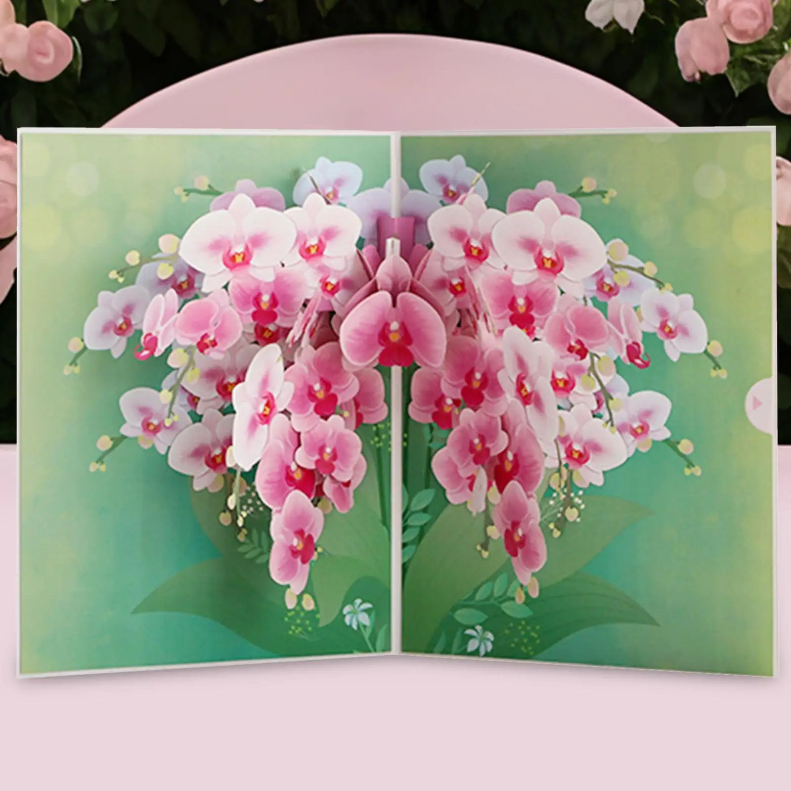 Valentine`s Day Phalaenopsis Card Valentine Card Gifts Cards Popup Greeting Card for Mother`s Day Engagement Wedding Mom Dad