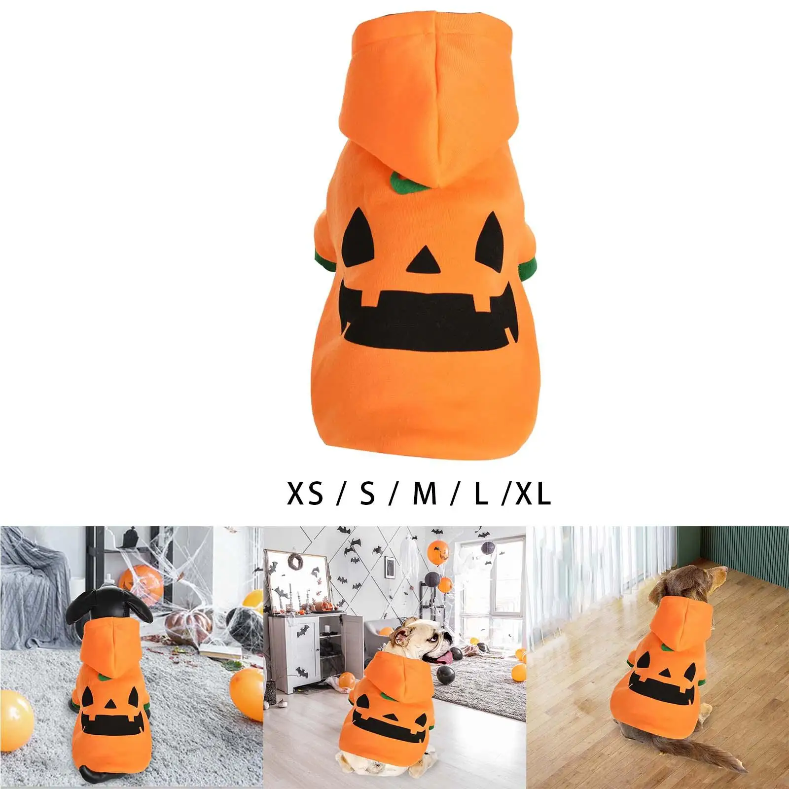 Dog Cat Halloween Pumpkin Costume Animal Autumn Winter Clothes Pet Cosplay Costume for Puppy Holiday Medium Large Dogs Party