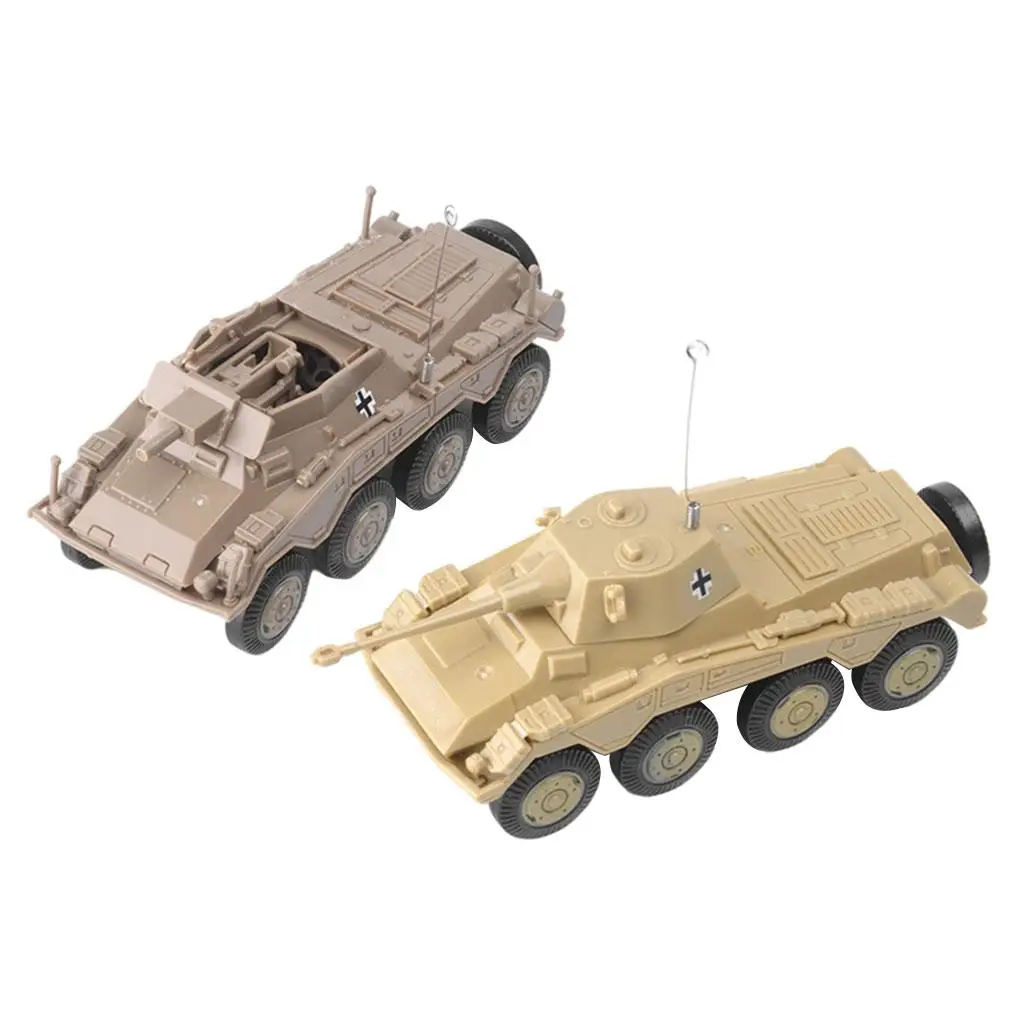 2Pcs 4 Model 1:72 Armoured Reconnaissance Vehicle Play Educational Toy