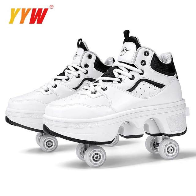 Acheter Skatesroller chaussures déformation Parkour chaussures quatre roues  chaussures de course patins à roulettes pour adultes adolescents hommes  femmes unisexe