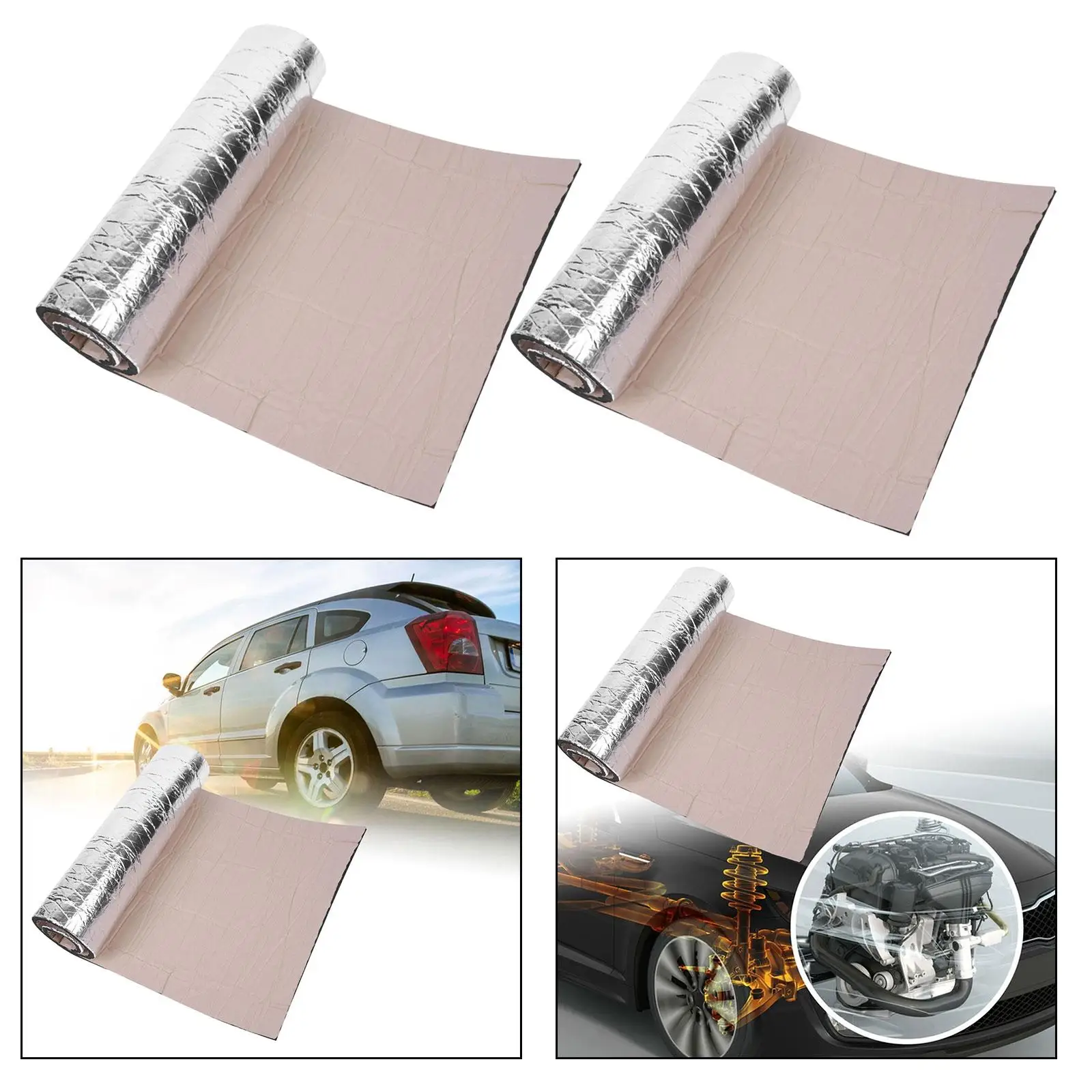 Sound Deadener Mat for Cars 100cmx40cm Self Adhesive Audio Noise Insulation for Chassis Engine Car Hood Roof Easy to Cut