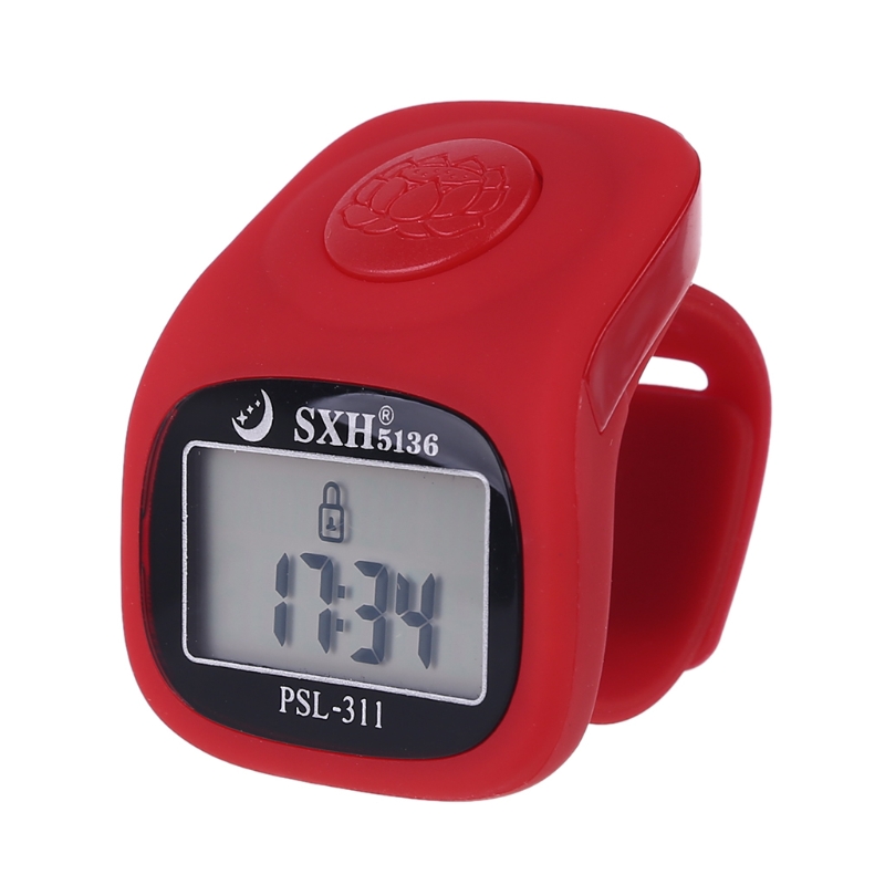Finger Counter Islamic Tasbih Bead 6 Digital LED Electronic Handheld Tally Counter Clicker with Remind Time Manual