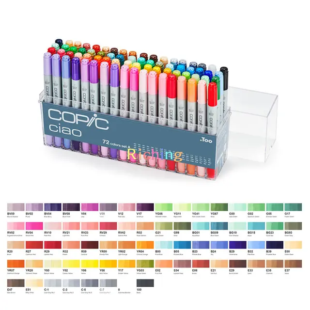 JP Copic Sketch Markers 12/24/36/72 color,fast drying,non-toxic