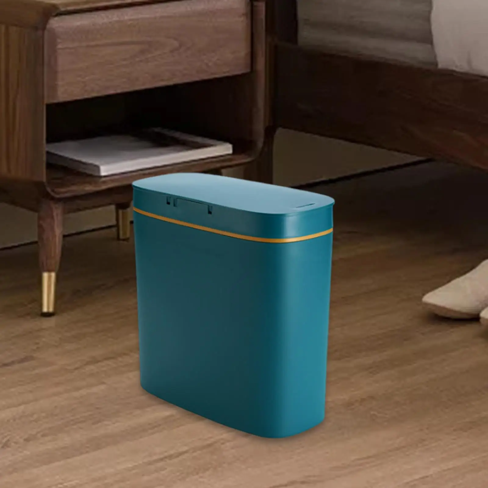 Smart Sensing Trash Can Rectangular 14L Simple Waterproof Narrow Seam Wastebaskets for Laundry, Study, Office, Bathroom, Hotel